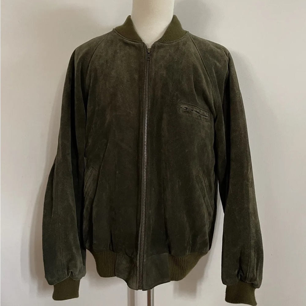 Vintage Olive Green Bomber Jacket
